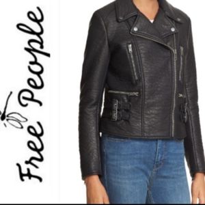 Free People vegan leather moto jacket 6